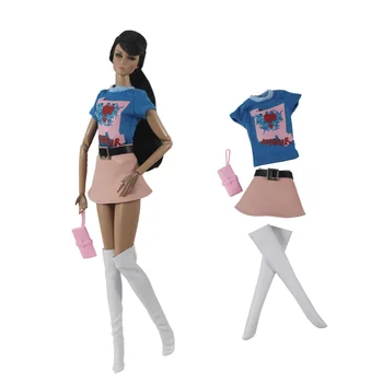 2022 naujų Drabužių set / top + sijonas + batai + bag / lėlės priedai drabužių rudens dėvėti aprangą 30cm Xinyi FR ST Barbie Lėlės