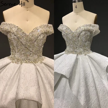 Dubajus Dramblio kaulo Satino Off Peties Vestuvių Suknelės 2023 Duobute Ctystal Rankovių Vestuvinės Suknelės HA2397 Užsakymą