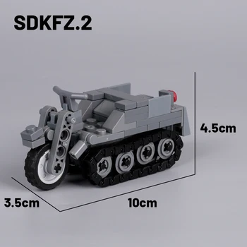 Karinės Mini Pagrindiniai kovos Tankai Blokai WW2 vokiečių Sunkvežimis Transporto SDKFZ.2 Armijos Kareivis Duomenys Ginklas Automobilio Modelį Vaikams, Žaislai