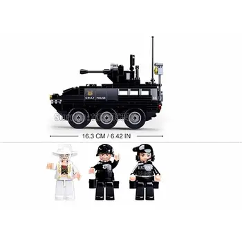 0655 324pcs Policijos Ww2 Karinės Swat Šarvuotos Transporto priemonės Armijos Sunkvežimių, Motociklų Berniukas Ginklas Blokai Žaislas Mūrinis
