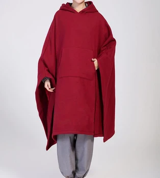 UNISEX Rudenį&Žiemą šilta medvilnė dzeno buda rūbeliai Budistų shaolin monks žaliojo kung fu kostiumai nustatyti meditacija apsiaustu uniformas, pilka