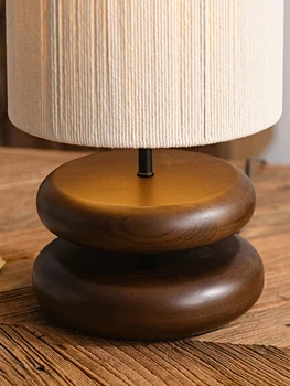 Japonų Dizaineris Atmosfera Wabi-sabi Medžio masyvo Stalo Lempa LED E27 Riešutmedžio Stalas Žibintai Kambarį Tyrimą, Miegamojo Lovos Parduotuvė