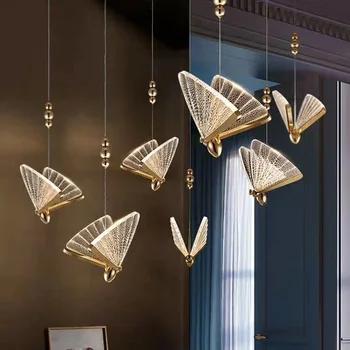 Šiuolaikinės drugelis led Sieniniai šviestuvai aliuminio akrilo kūrybinės kabo lempa, valgomojo, miegamojo lovos laiptai, patalpų apšvietimas