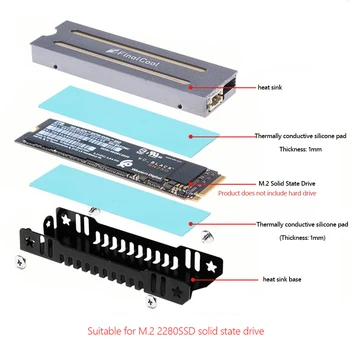 FinalCool ARGB M. 2 SSD Heatsink 5V 3Pin Aliuminio Šilumos Kriaukle M2 NVMe 2280 Kietojo Standžiojo Disko Aura Sync Aušintuvo Radiatorius