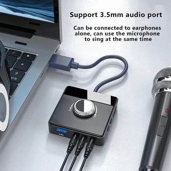 Išorės 3 Prievadų USB Garso Plokštę, Garso Lizdas 3.5 mm Garsas Reguliuojamas Garso plokštės Tvarkyklė-Nemokamai Vieną Mygtuką, garso Išjungimo Stereo Audio Adapteris