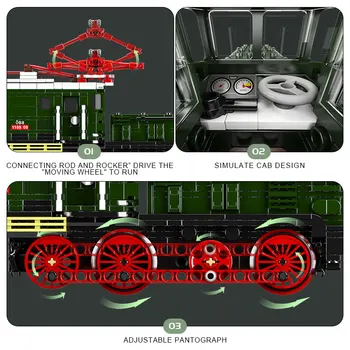 PELĖSIŲ KARALIUS Pasaulyje Geležinkelio Technikos Serija OBB 1189.08 Elektrinių Lokomotyvų Blokai Klasikinis Traukinio Žaislų Kolekcija Dovana