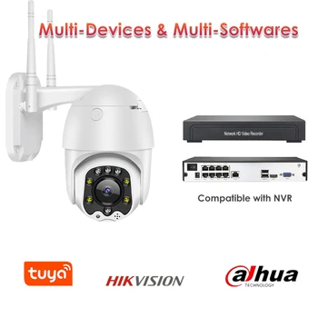 Tuya Wi-fi IP Kamera Lauko 1080P VAIZDO Kamera Dome PTZ vaizdo Kameros, Namų Apsaugos Stebėjimo 5X Optinis Priartinimas Tuya Onvif Vaizdo Kamera