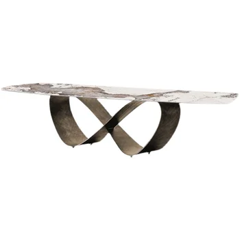 Specialus bronzos ryškus veidas lentelė italijos prabangių roko plokštelę, valgomasis stalas ir kėdės derinys modelį, kambario dizainas, pritaikymas