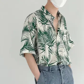 Aukštos Kokybės 2023 Naujas Vasaros Laisvalaikio Karšto Pardavimo Spausdinti Havajų Marškinėliai vyriški Atostogų Tiekimo Kontrasto Spalvų Vyrų Marškinėliai H118