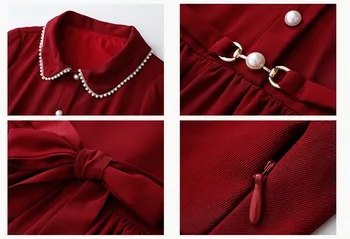 2023 Data Šalis Fenimine Vestidos Moterų Mados Prancūzų Stiliaus Dizaino Viena Breasted Mygtuką Elegantiška Ilga Raudona Duobute Marškinėliai Suknelė