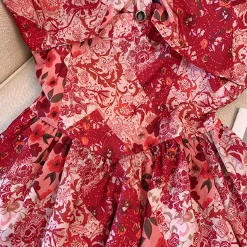 Pinkoz Gėlių spausdinti seksualus bodycon mini suknelė Moterims raudona trumpas berankovis suknelė Šalies klubas elegantiškas įžymybių dizaineris vestidos traf