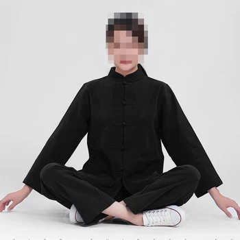 Unisex 7color Juoda/Kava/Black Pilnas Aukštos Kokybės Medvilnės Nustatyti Budistų Tango Tinka ir Buda Uniformas Zen meditacija Kungfu drabužiai