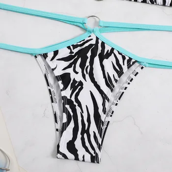 2023 Seksualus Naują Zebras Modelio Sutraukiamas Dirželiu Padalinta Bikini