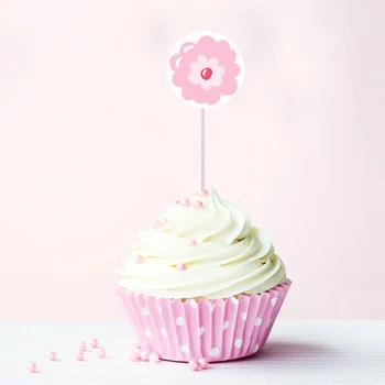 1Set Mini Gėlių Kortelės, Vėliavos Happy Birthday Cake Toppers Gimtadienio Cupcake Topper Desertas Dekoracija Baby Shower Pyragas Prekes
