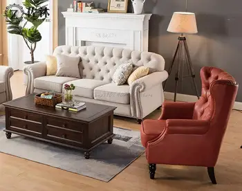 Amerikos vieno audinio sofos Europos mažų šeimos aukštas atgal tigras kėdės miegamojo technologijų studijų medžiaga laisvalaikio kėdė